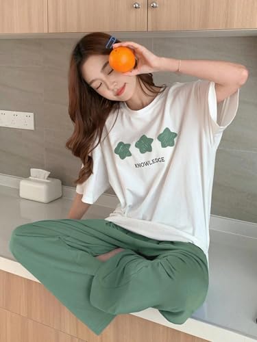Image of Lymio Womens Korean Night Dress | Full Pyjama Set | Korean Nightsuit | Women Nightwear |Round Neck Full Sleeve Nightsuit | Loungewear | Everyday Nightdress (W-ND-6)