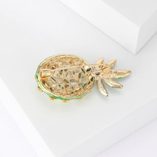 Image of Enamel Fruit Brooch for Women Rhinestones Fruit Lapel Pin Elegant Fruit Brooches Jewelry Gift, Perfect for Dresses Hat Bag