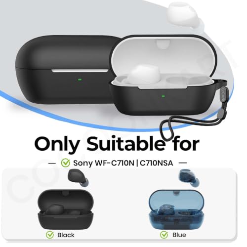 Image of Soft Soft Silicone Case Cover for Sony WF-C710N | C710NSA (Black)