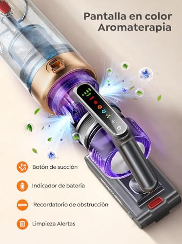 Image of INTETURE Cordless Vacuum Cleaner, 650W 55KPA 70 Mins Vacuum Cleaners for Home, Anti-Tangle Stick Vacuum with Touch Screen, Wall Mount Charging, Upgraded Vacuum Cordless for Pet Hair /Carpet /Floors
