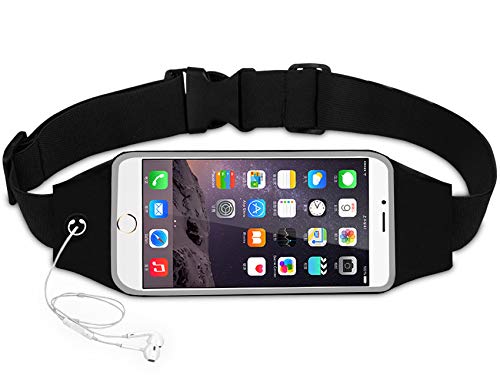 Bioasis Riñonera, Riñonera Deportiva con Bandas contra el Sudor, Riñonera Cinturón Running Impermeable con Ventana Transparente para Correr Caminar Fitness Viaje o al Aire Libre