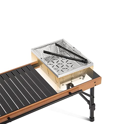 Table de camping pliante d'extérieur combinée en hêtre