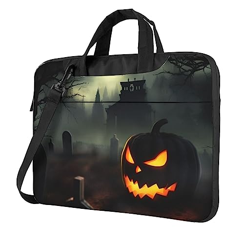 Bolso Tote para Laptop Unisex Halloween Horror Negro miniatura 1