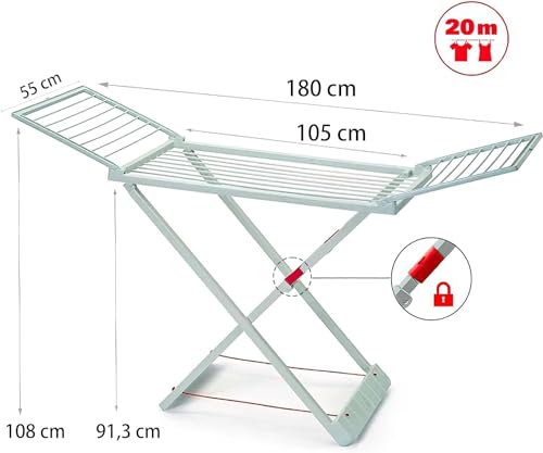Étendoir à linge pliable météo difficile séchoir résine vert 20m - 3