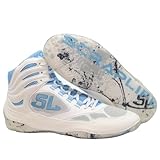 ScrapLife Men’s Endurance Wrestling Shoe | Sport Footwear Adult Youth Boys Girls Boxing MMA Wrestle BJJ NFHS Varsity College Size (White/Carolina, US Footwear Size System, Adult, Men, Numeric, Medium, 10)