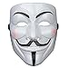 Jessters Anonymous Mask Plus Sticker, Guy Fawkes V for Vendetta, White Hacker Mask Bundled With Sticker.