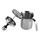 MAGT Milchaufschäumer Manuell, 400ML Edelstahl Milchschäumer Doppelt Netz Schaummischer für Kaffee, Latte, Heißen Schokoladenkaffee, Cappuccino