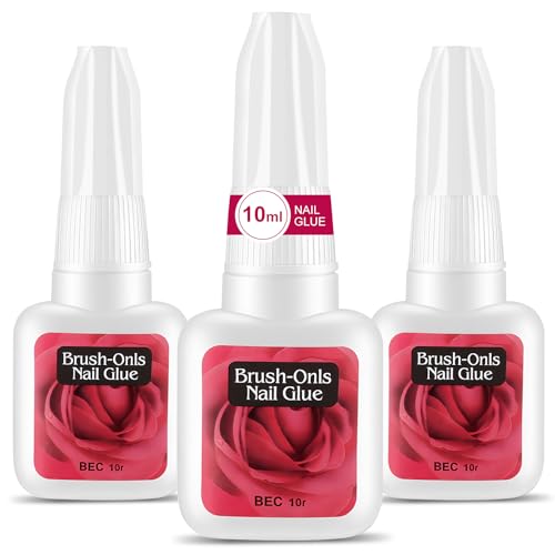 BUTBU Pegamento para Uñas con Pincel, 3 PCS 10g Pegamento Uñas Postizas Extra Fuerte, Pegamen-to Uña-s Soft Gel, Pegamen-to Uña-s Rotas, para Uñ-as Acrílicas, Tips de Uñ-as y Uñas A Presión