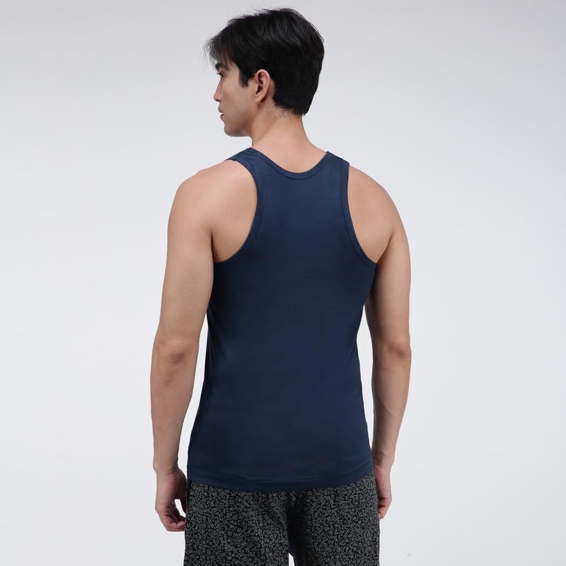 Image of Amul Comfy Men's Cotton Vest | Round Neck Sleeveless | Seamless Body for Superior Comfort | Ultra-Soft Hand Feel | 100% Pure Cotton Innerwear | Color May Vary