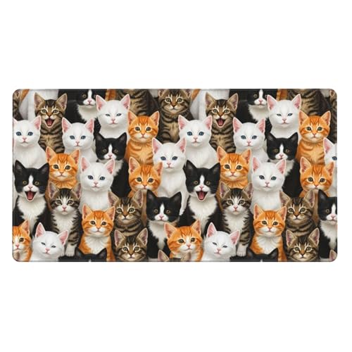 VAFZASC Large Gaming Mouse Pad Compatible with Cat Breeds Packed Cats