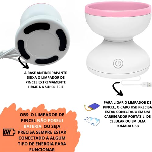 Lavador Limpador De Pincel Maquiagem Elétrico Automático Premium Com Design Moderno