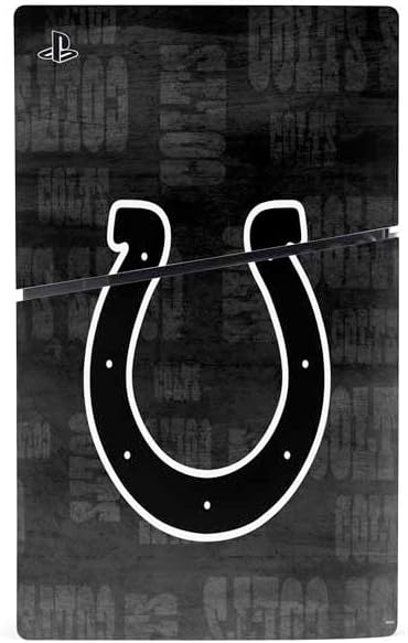 Skinit Decal Gaming Skin Compatible with PS5 Slim Digital Edition Bundle - Officially Licensed NFL Indianapolis Colts Black & White Design