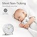 Analog Alarm Clock, 4 inch Super Silent Non Ticking Small Clock with Night Light, Battery Operated, Simple Design, easy setting for Office, Bedroom, Bedside, Desk, teens, elders, kids, adult, White