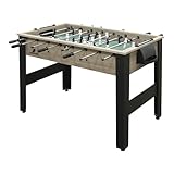 DIMENSIONS COMPACTES PARFAITEMENT ADAPTÉES : les dimensions de la table de jeu 112 x 65 x 79,5 cm s'adaptent aux salons ou aux salles de jeux. Le terrain de jeu de 105,5 x 59 cm offre une surface optimale pour les manœuvres tactiques. Le poids de 22,5 kg assure une excellente stabilité lors de matchs intenses sans être trop lourd pour être déplacé. Les pieds réglables permettent de s'adapter aux sols irréguliers. Équilibre parfait entre compacité et confort de jeu professionnel.