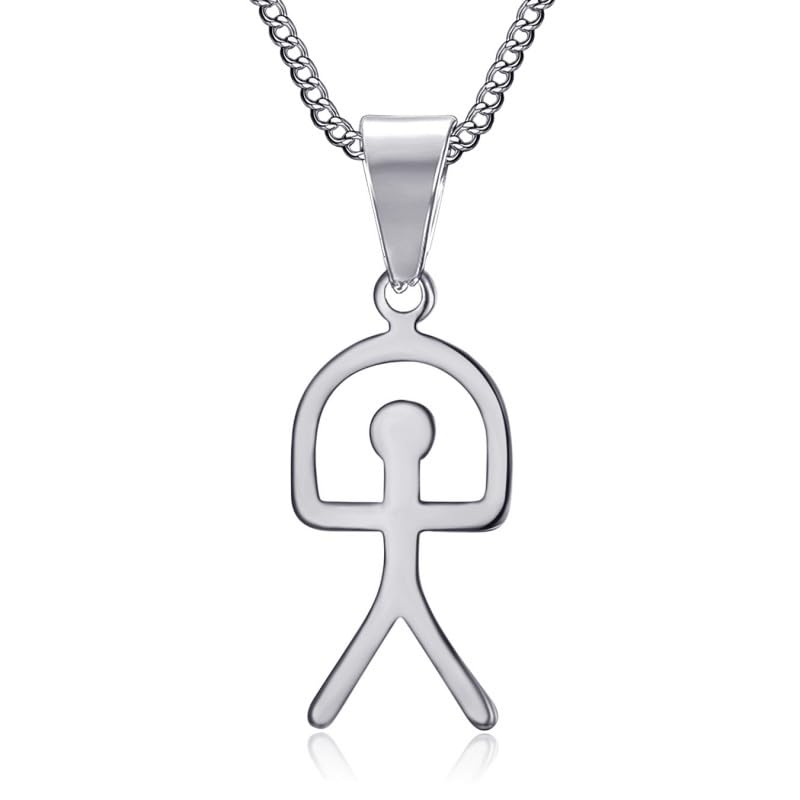 BOBIJOO Jewelry - Pendentif indalo Gitan Symbole Espagne Petit modèle Acier Inoxydable Argenté Chaîne Incluse