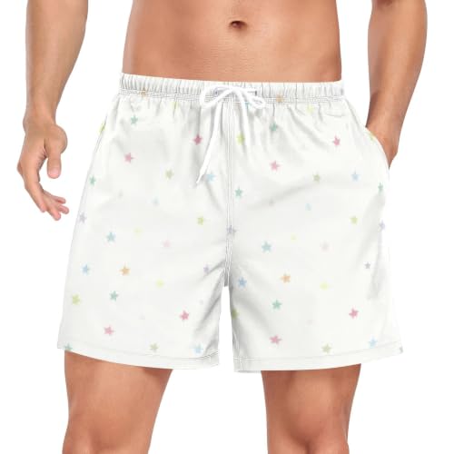Traje de baño para hombre de estrellas coloridas y secado rápido ajustable