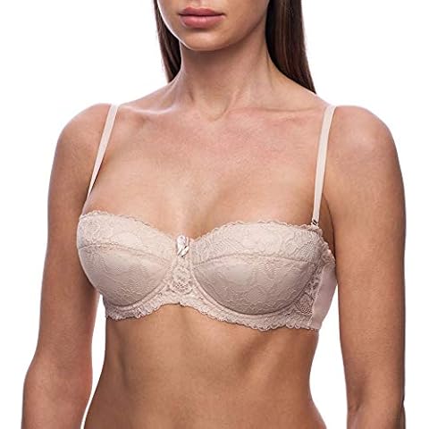 frugue Strapless Push Up Balcony Lace Bra Nude 34 B Cover