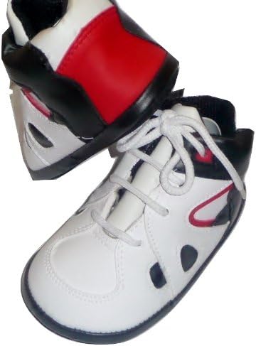 Faux Leather Basketball Shoes with Red and Navy Accent for Toddlers Size 3
