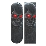 SUABO Black Skeleton Red Eyes Skateboard Grip Tape Skull Scooter Griptape Deck Sandpaper Longboard Sheet Sticker 9' x 33'