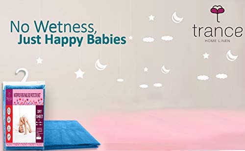 Trance Water Proof Bed Dry Sheets for Kids | Baby Bed Protectors | Mattress Protectors for New Born Children | Bedsheet Cover Mats for Wet (100x70 cm, Medium, Sky Blue) 1