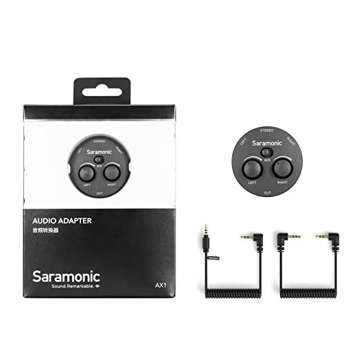 Saramonic Miniature 2-Channel 3.5mm Microphone & Audio Mixer with TRS & TRRS Output Cables for Cameras, Smartphones, Computers & More (AX1)