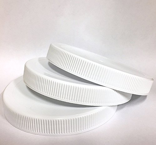 3 Pack 1 Gallon Fermentation Jar Replacement Lid (White) 100MM I.D. POLY