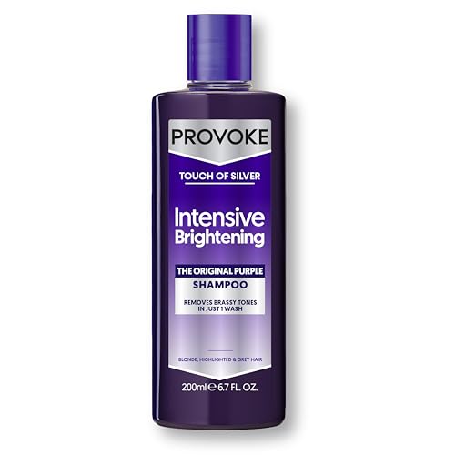 PROVOKE Touch Of Silver Brightening Purple Shampoo 200 ml Neutralises Yellow and Orange tones Formulated with Violet and Blue Pigments