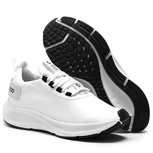 Kit Tenis Masculino Academia 2 Pares Confortavel e Leve + Relógio Digital (Branco/Preto Verde, BR, A