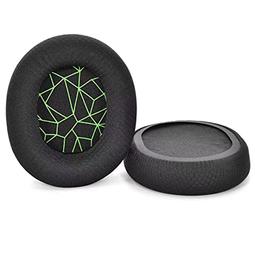 LZYDD Replacement Black Fabric Ear Pads Cushion Earmuffs for SteelSeries Arctis 1 3 5 7 Pro Wireless Gaming Headset Headphone (Green in Black)