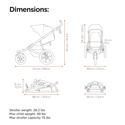 Image of Thule Urban Glide 3 Single Child All-Terrain Stroller, Full-Suspension System, Air-Filled Tires, Upright seat with Adjustable Recline and Built-in legrest | jogging-strollers