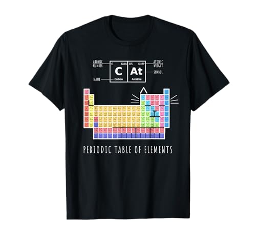 Chemistry Cat, Periodic Table of Elements T-Shirt