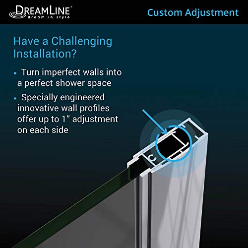 Dreamline Elegance-Ls 42 1/4 - 44 1/4 In. W X 72 In. H Frameless Pivot Shower Door In Satin Black, Shdr-4332120-09 #TOP3
