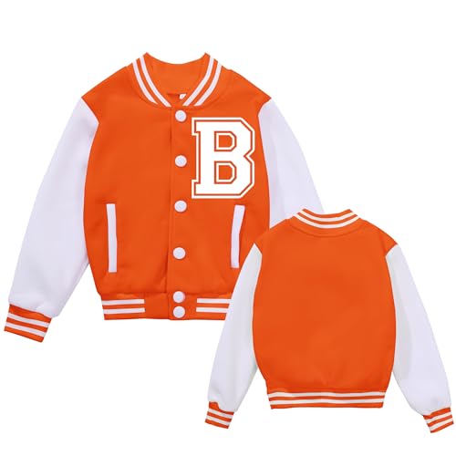 Image of BAICAIYU Kids Baseball Jackets Boys and Girls Varsity Coat Buttons Cardigan Letter Sport Letterman School Jacket