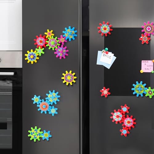 36 Pcs Magnetic Gears Interchangeable Learn Magnetic Spinning Gears for Magnetism Refrigerator or Whiteboard(Multicolor)