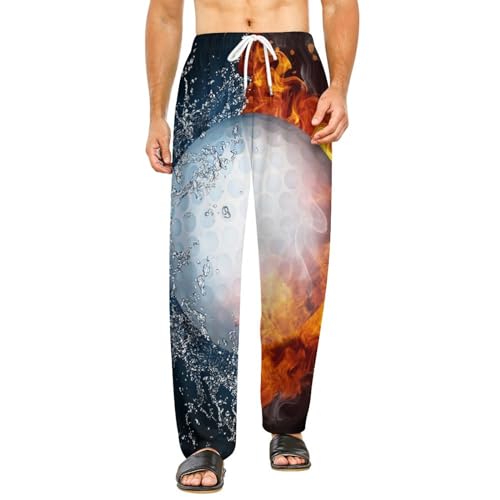 Pantalon de détente luxueux thématique Balle De Golf Water Fire pour femme S