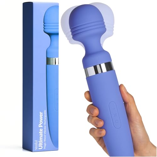 Sinful Vibrator Wand - Ultimate Power Magic Wand Vibrator - Rechargeable & Waterproof Sex Toy Wand Massager Coated in Silicone - Clitoris Vibrator with Flexible Neck - 12 Vibrations and 8 Speeds