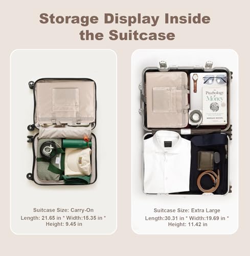 TABITORA Travel Clothes Organizer Portable Hanging Compression Packing Cubes Camp Organizer Travel Cases Suitcase Storage Large Capacity Carry On Closet (Beige) by TABITORA - Image 2