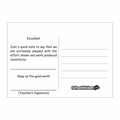 School Stickers English School Postcards – Excellent Effort Message for ...