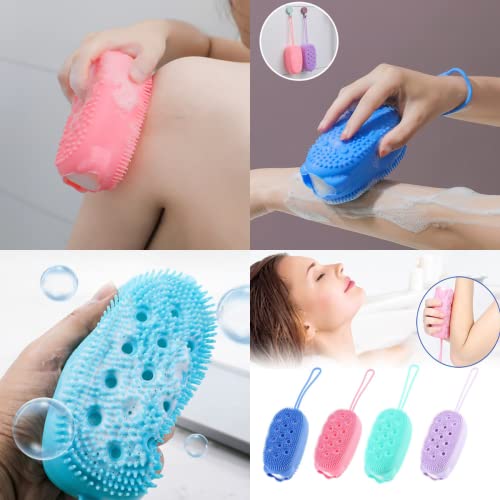 JIANW Bucha Esponja de Banho Massageadora de Silicone (Azul)