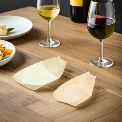 Barquitos de madera de 200 piezas desechables para sushi 6