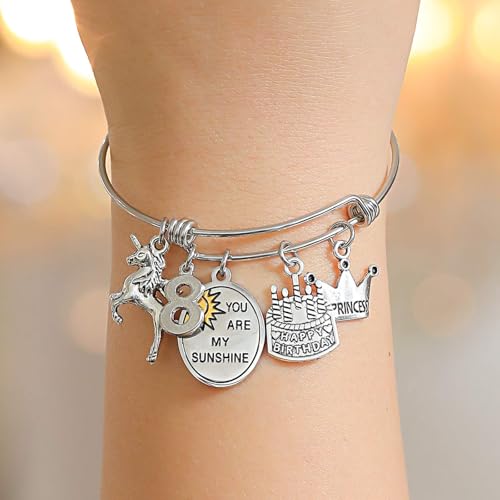 Image of Silver /14k Gold Plated Birthday Bracelet, Natural Healing Crystal Bracelet Gifts for Her Birthday for Daughter Granddaughter Friends Mom Grandma Sister