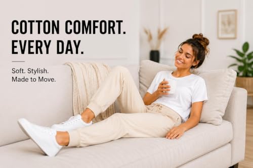 Image of Essential Elements Womens 3 Pack 100% Cotton Joggers Lounge PJ Sweatpants