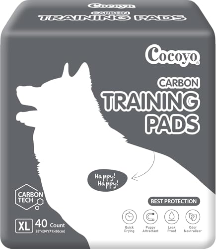 Image of COCOYO Dog Training Pads Large Size丨Activated Charcoal Block Urine Odor Puppy Pads丨Ultra Absorbent Leakproof Dog Pee Pads (40 Count, XL 34 inch x28