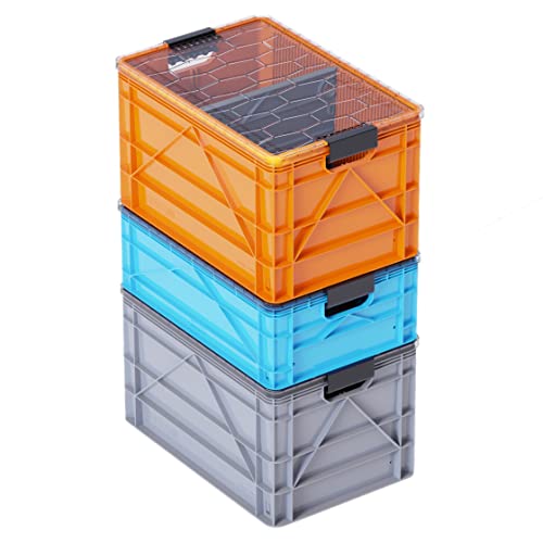 SIDIO CRATE Starter Pack - Two Full Size and One Half Size SidioCrate, Stackable Outdoor Organizer Storage Bins with Clear Lid and Dividers - SIDIO Variety Pack