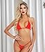 Kimfeng Women Sexy Sparkle Rhinestone Lingerie Set for Women See Through Mini Micro Bra Bikini G String Bottom Set (YTZ52/Red, One Size)
