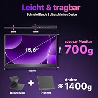 cocopar Portable Monitor 15.6 Zoll 4K UHD 145% sRGB Mobiler Bildschirm Lautsprecher HDMI USB-C Tragbarer Monitor für Laptop MacBoo Surface PC Xbox PS4/5, VESA montierbar mit Integrierter Ständer – Ansicht 6