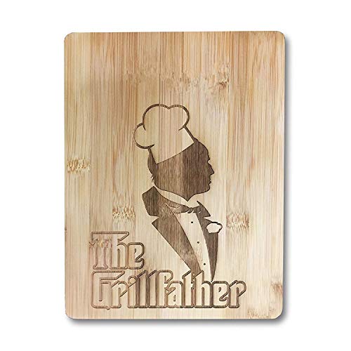 "Grill Father" Funny Cooking Cutting Board - Fathers Day Gifts,Dads Birthday Gifts, Birthday