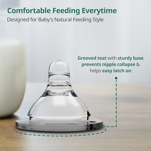 Image of LuvLap Wide Neck Teat /Nipple, Variable Flow, 100% Liquid Silicone, BPA Free, 9m+, Pack of 16