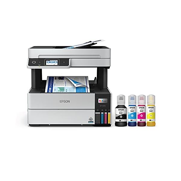 Epson EcoTank Pro ET-5170 Wireless Color All-in-One Supertank Printer with Scanner, Copier, Fax Plus Auto Document…