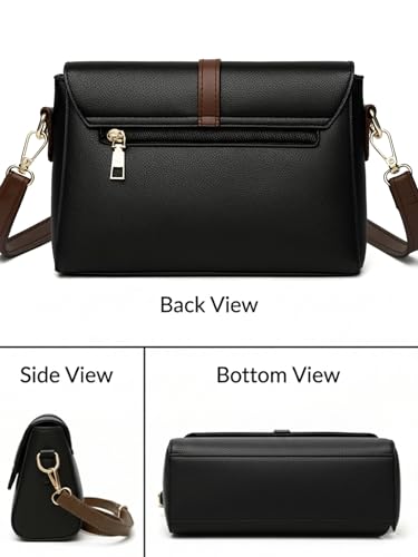 Image of ITALISH Faux Leather Crossbody Bag with Brown Strap Gold-Tone Hardware